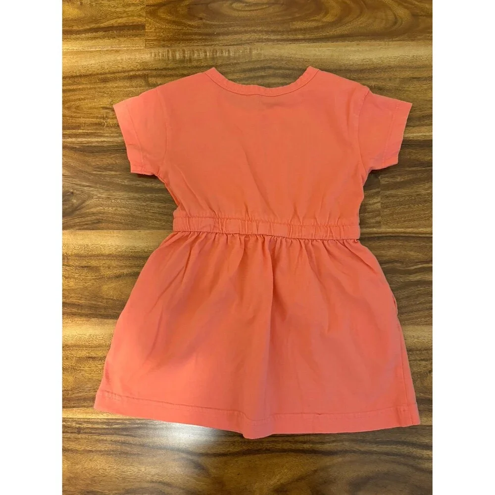 Primary Drawstring Waist Dress, Watermelon, Size 3